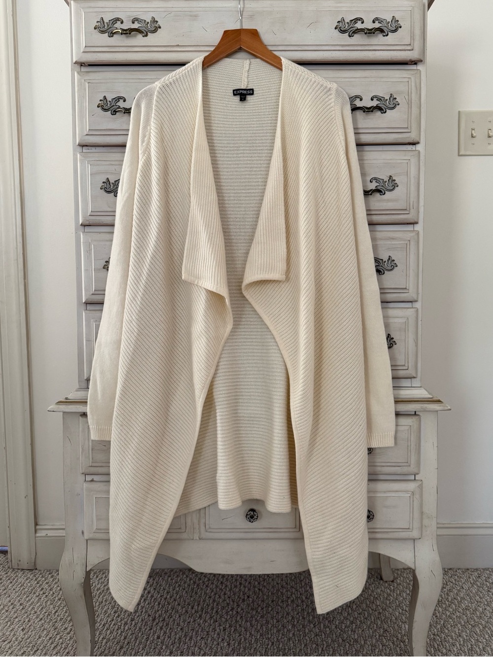 Express Cream Merino Wool Duster Cardigan